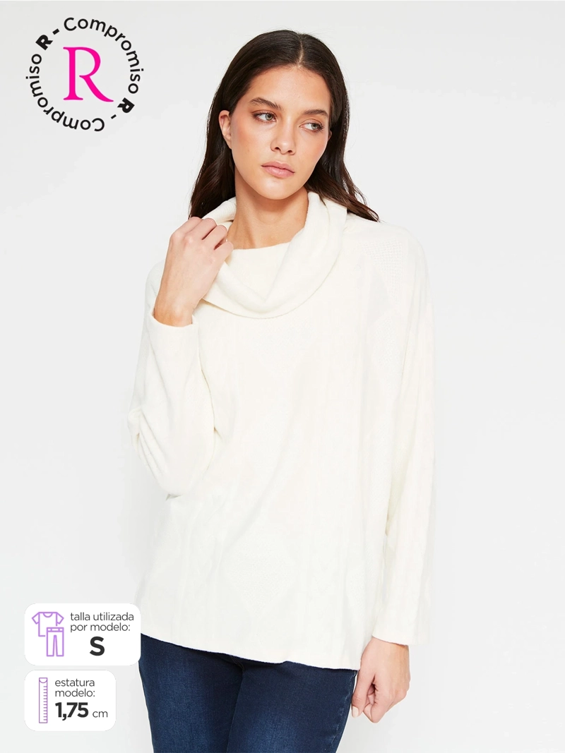 POLERA MUJER AZIZ CUELLO TORTUGA MANGA LARGA - 1