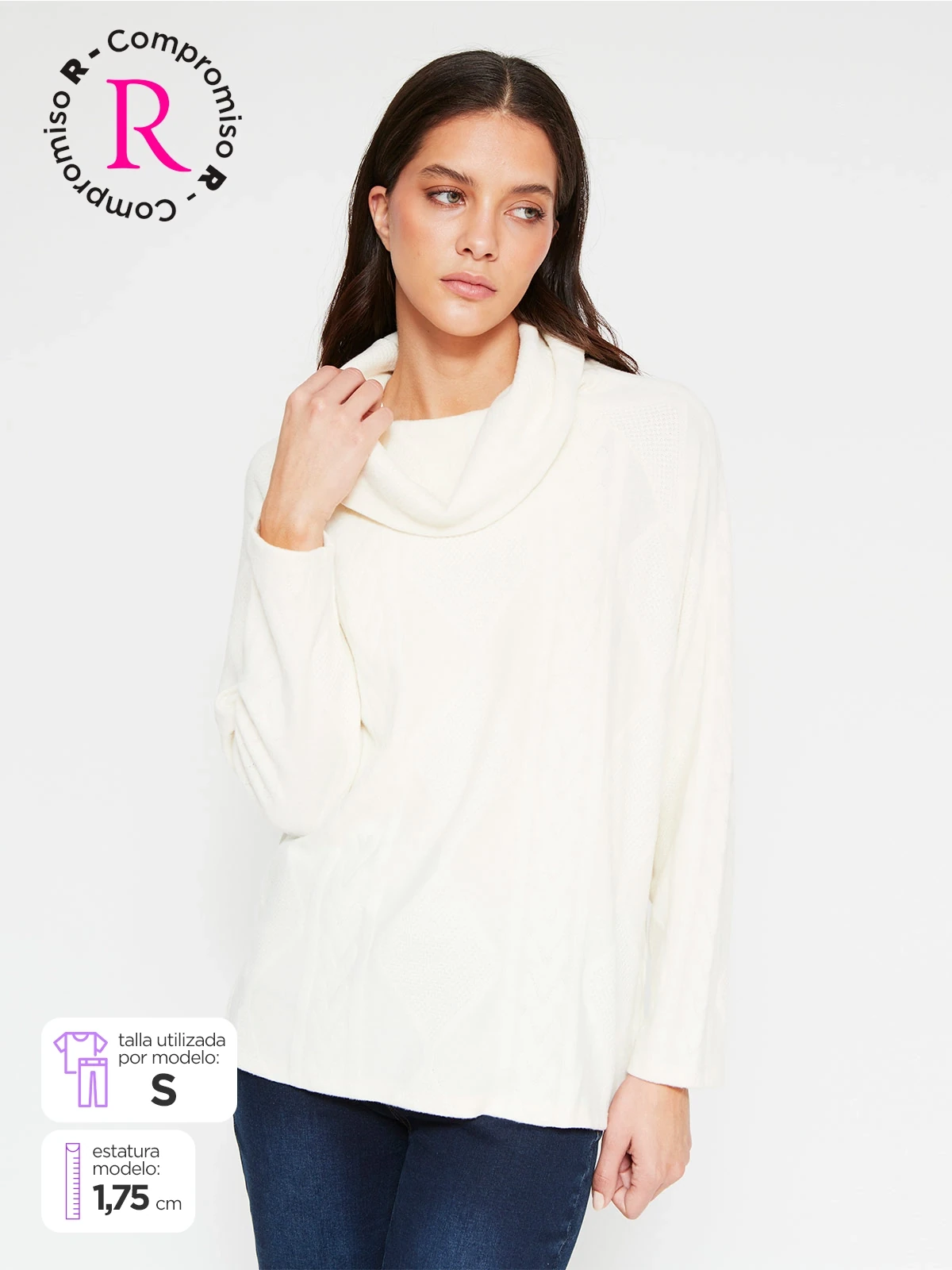 POLERA MUJER AZIZ CUELLO TORTUGA MANGA LARGA - 1