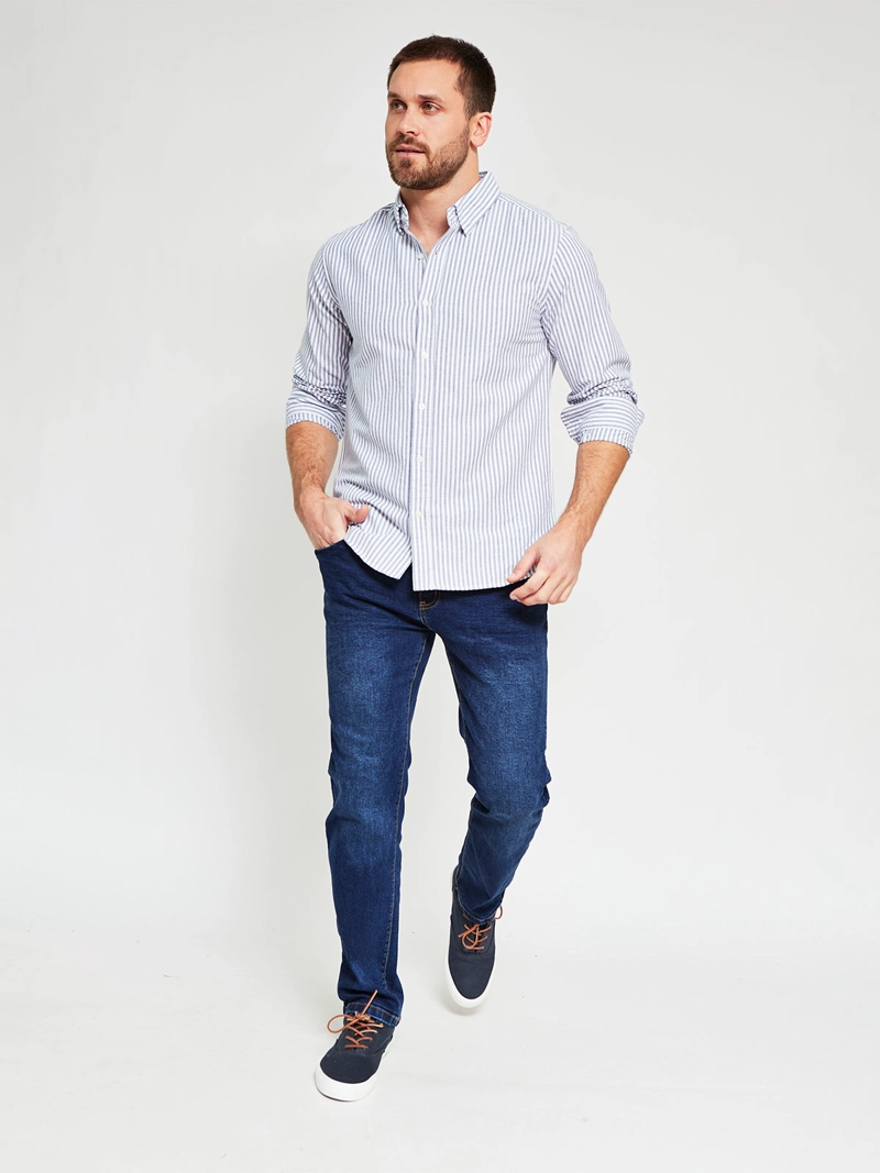CAMISA HOMBRE MARQUIS ALGODÓN MANGA LARGA LÍNEAS - 4