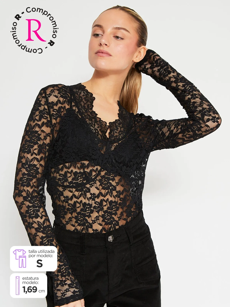 POLERA MUJER BARBADOS ENCAJE - 1