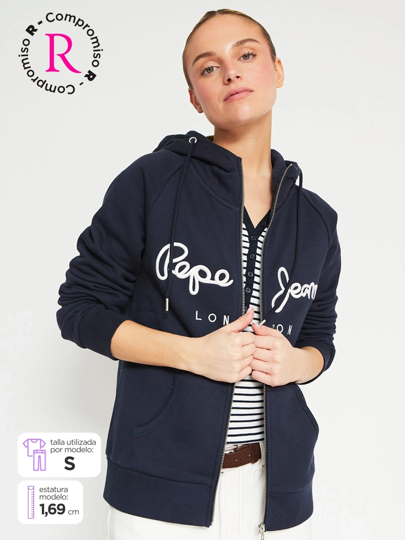 POLERÓN MUJER PEPE JEANS ALGODÓN CUELLO ALTO FULL ZIPPER - 1