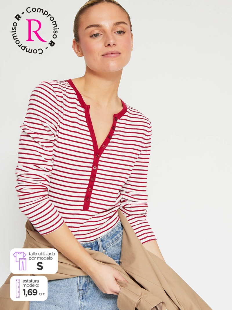 POLERA MUJER PEPE JEANS ALGODÓN MANGA LARGA RAYAS - 1