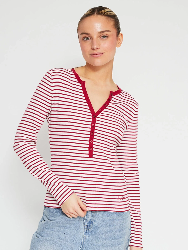 POLERA MUJER PEPE JEANS ALGODÓN MANGA LARGA RAYAS - 2