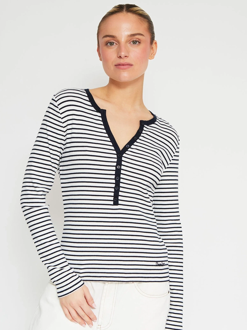POLERA MUJER PEPE JEANS ALGODÓN MANGA LARGA RAYAS - 2