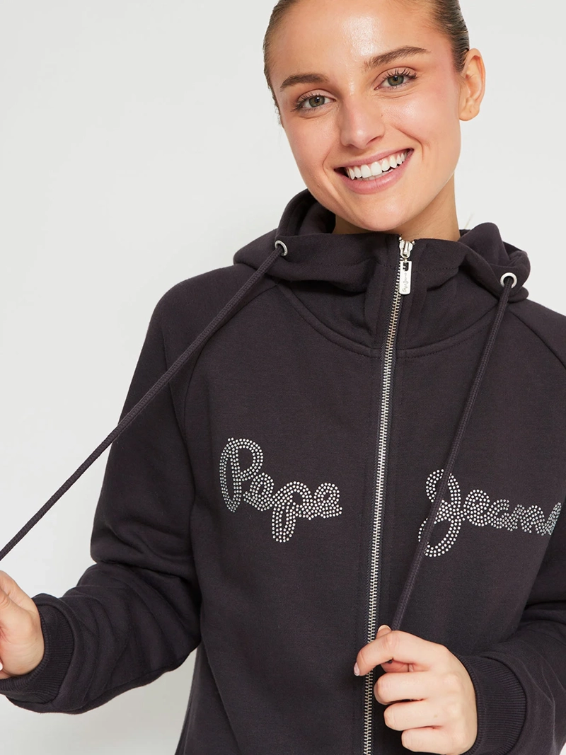 POLERÓN MUJER PEPE JEANS ALGODÓN STRASS FULL ZIPPER - 4