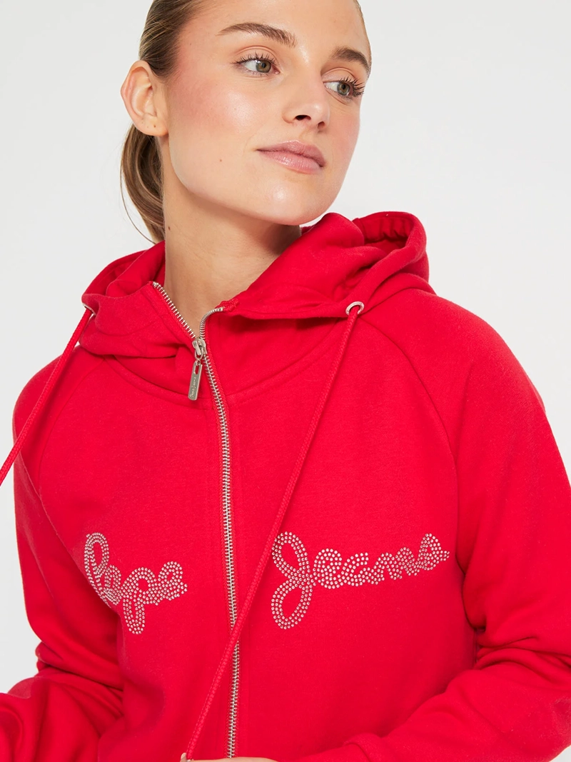 POLERÓN MUJER PEPE JEANS ALGODÓN STRASS FULL ZIPPER - 4
