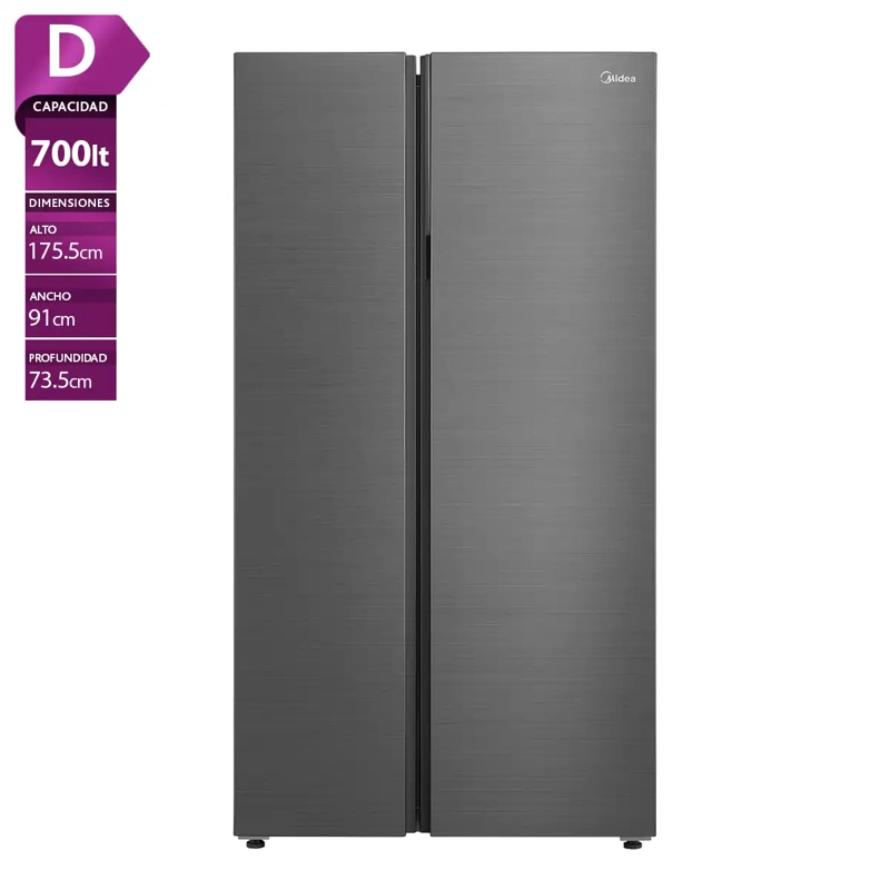 REFRIGERADOR SIDE BY SIDE MIDEA MDRS925FGEDX 700L NO FROST GRAFITO