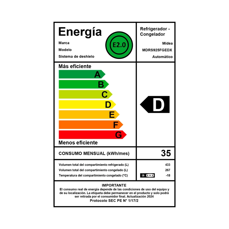 REFRIGERADOR SIDE BY SIDE MIDEA MDRS925FGEDX 700L NO FROST GRAFITO - 11