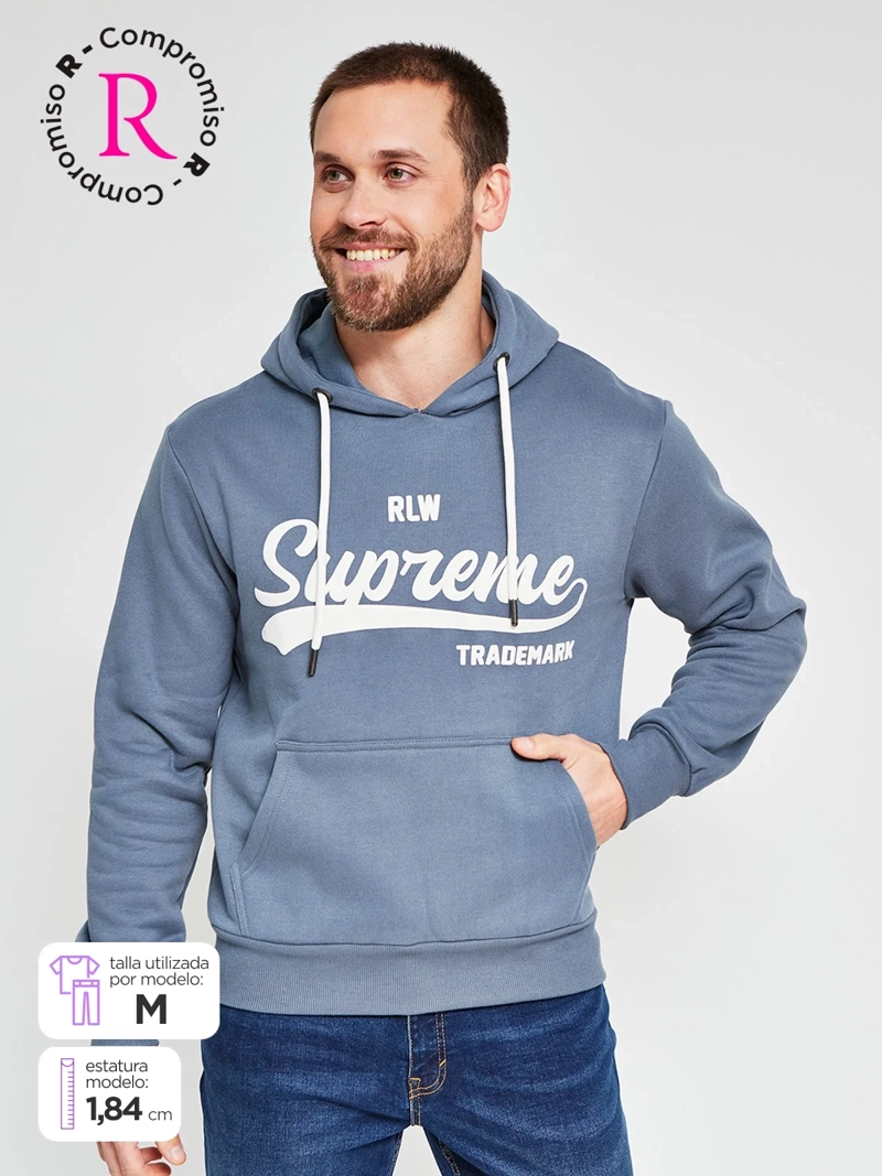 POLERÓN HOMBRE ROBERT LEWIS ALGODÓN HOODIE ESTAMPADO