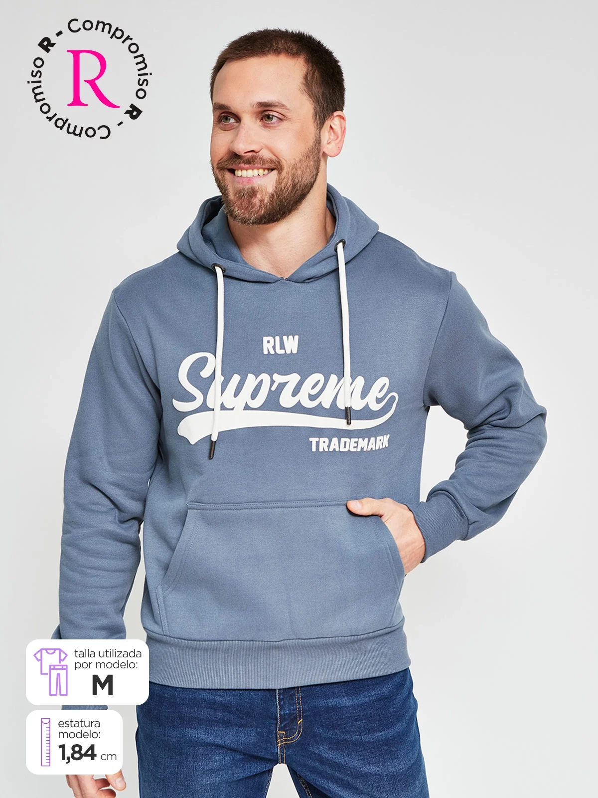 POLERÓN HOMBRE ROBERT LEWIS ALGODÓN HOODIE ESTAMPADO - 1