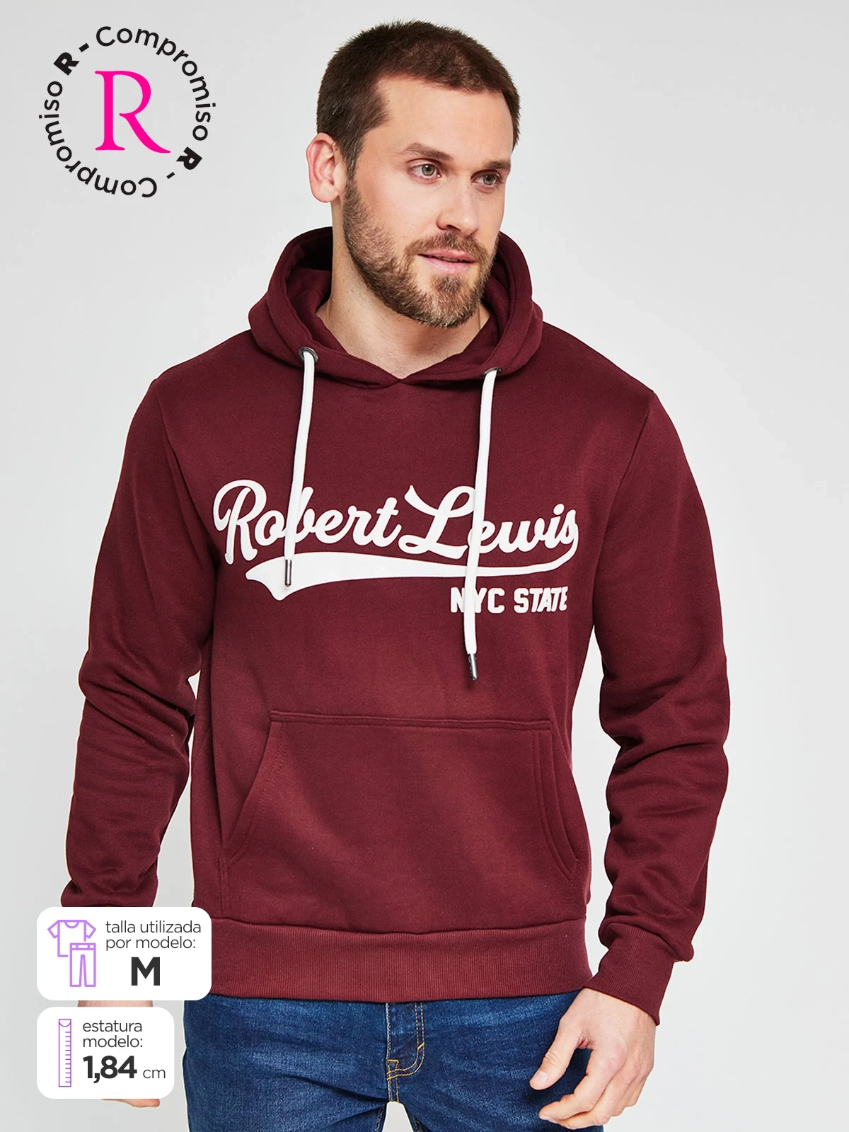 POLERÓN HOMBRE ROBERT LEWIS ALGODÓN HOODIE ESTAMPADO