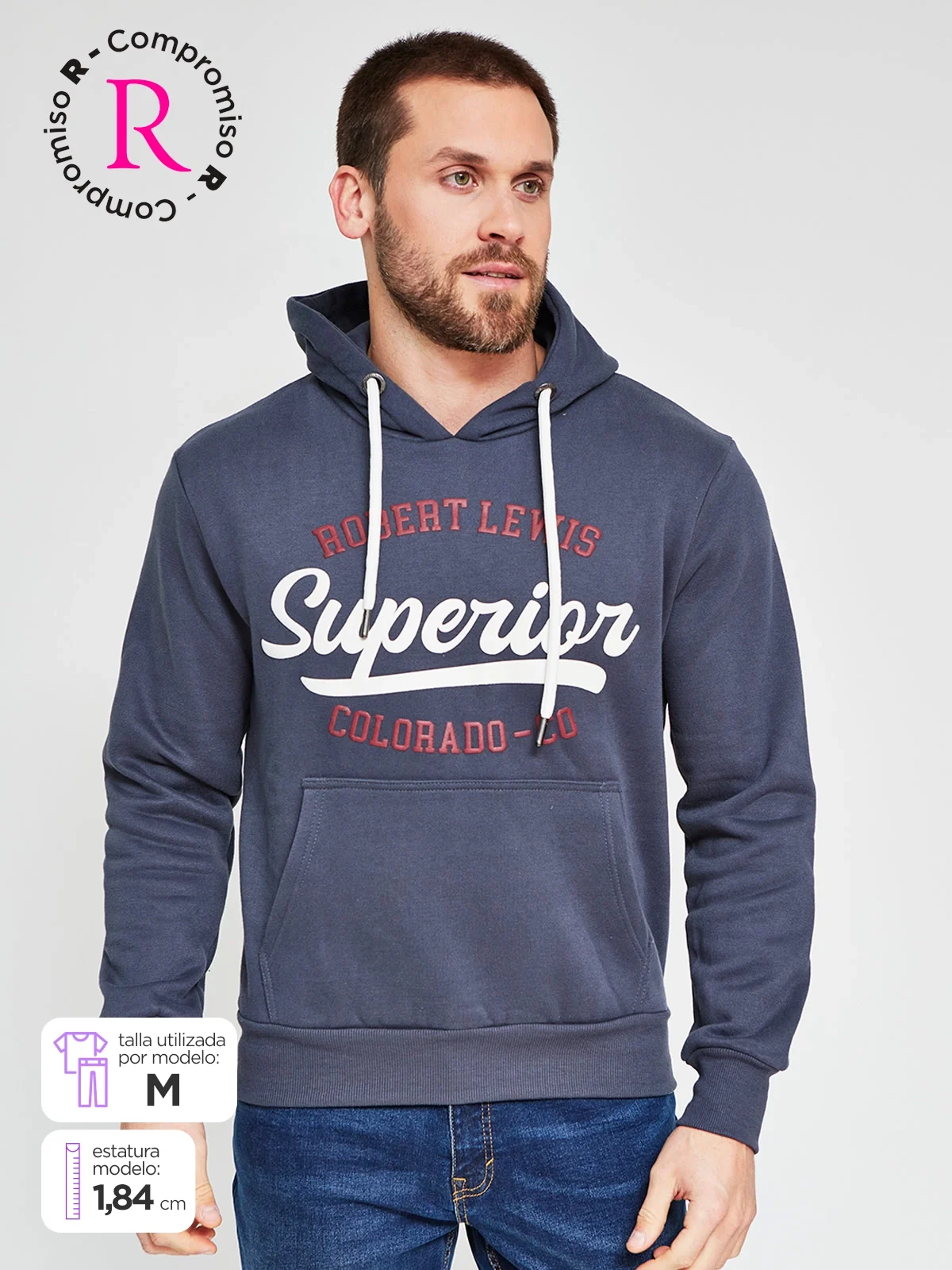 POLERÓN HOMBRE ROBERT LEWIS ALGODÓN HOODIE ESTAMPADO