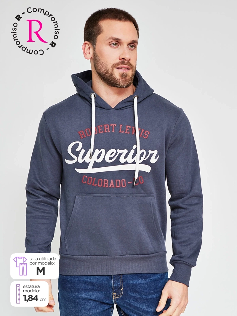 POLERÓN HOMBRE ROBERT LEWIS ALGODÓN HOODIE ESTAMPADO