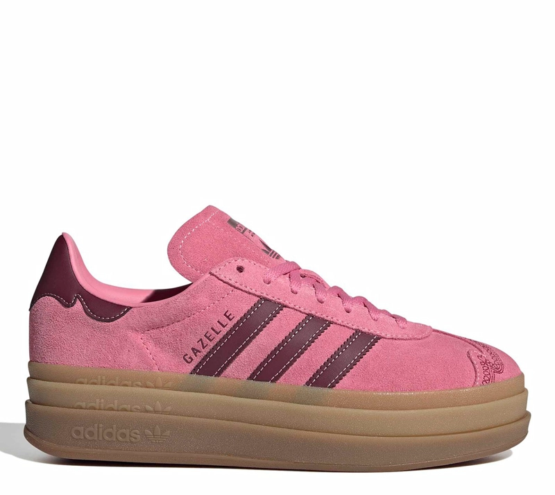ZAPATILLAS MUJER ADIDAS CASUALES ROSADO GAZELLE BOLD CUERO - 1