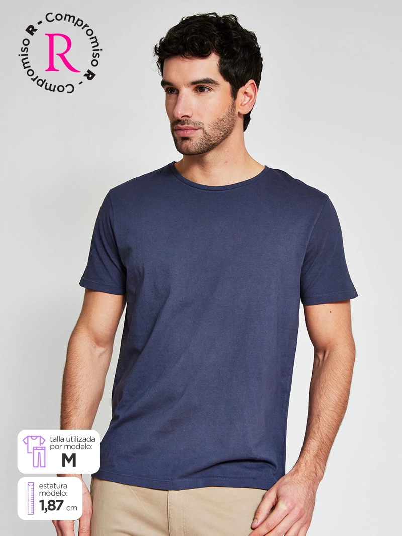 POLERA HOMBRE BARBADOS ALGODÓN MANGA CORTA BÁSICA - 1