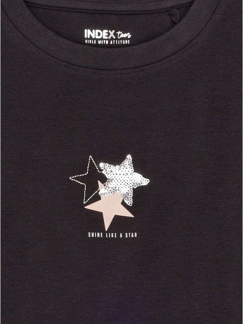 POLERA NIÑA INDEX TEEN MANGA CORTA LENTEJUELAS - 3