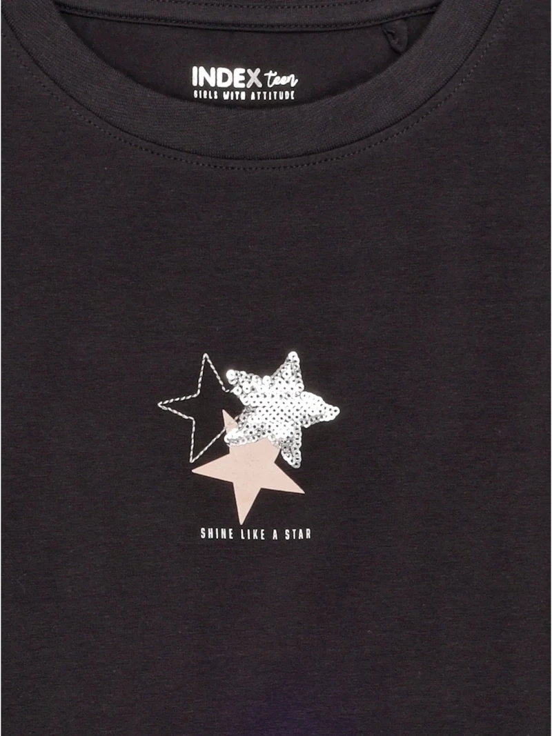 POLERA NIÑA INDEX TEEN MANGA CORTA LENTEJUELAS - 5