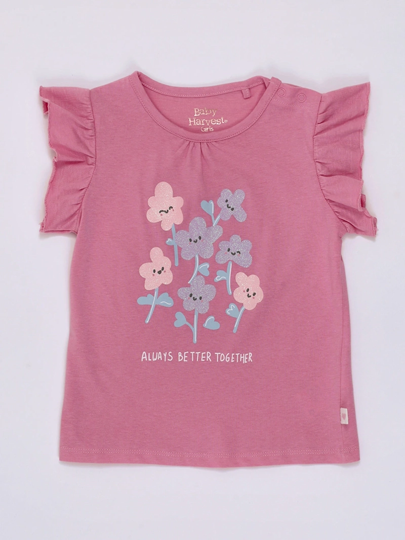 POLERA BEBÉ NIÑA BABY HARVEST MANGA CORTA ALGODÓN