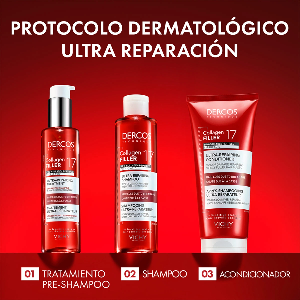 ACONDICIONADOR VICHY DERCOS COLLAGEN 17 FILLER ULTRA REPARADOR 200ML - 9