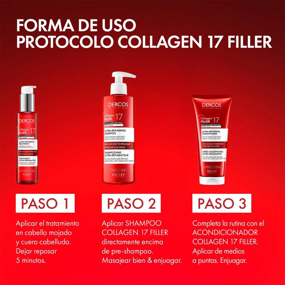 SHAMPOO VICHY DERCOS COLLAGEN 17 FILLER 400ML - 5