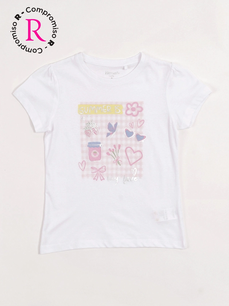 POLERA NIÑA HARVEST ALGODÓN MANGA CORTA PRINT - 3