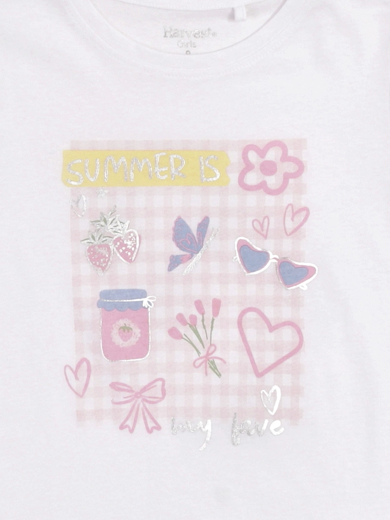 POLERA NIÑA HARVEST ALGODÓN MANGA CORTA PRINT - 5