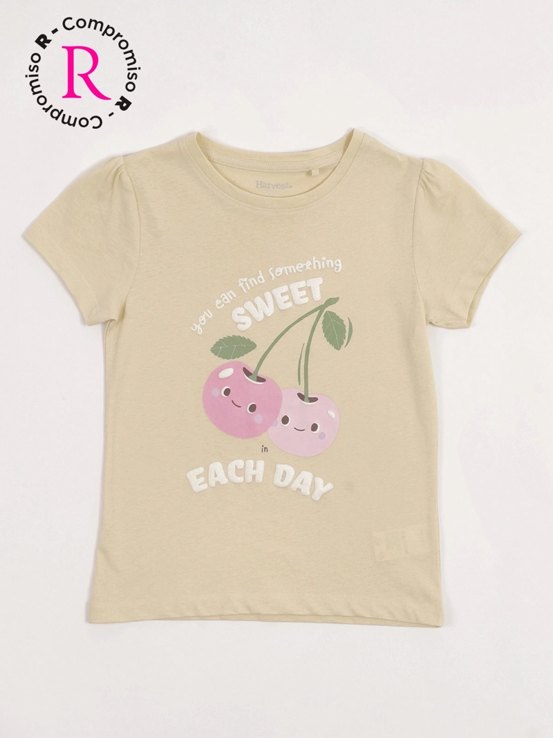 POLERA NIÑA HARVEST ALGODÓN MANGA CORTA PRINT - 3