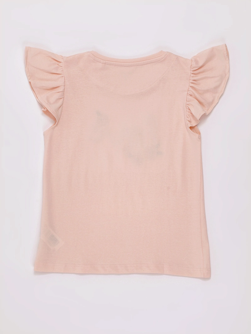 POLERA NIÑA HARVEST MANGA CORTA APLICACIÓN CÓRDON ALGODÓN - 2