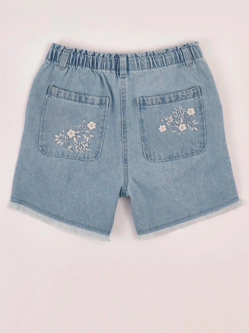 SHORT NIÑA HARVEST ALGODÓN DENIM BORDADO - 4
