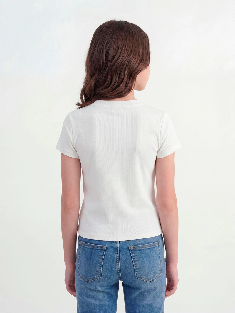 POLERA NIÑA INDEX TEEN ALGODÓN MANGA CORTA PARCHES - 2