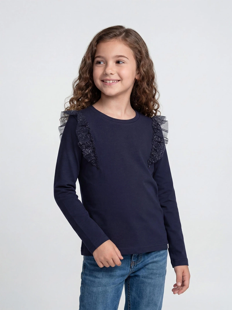 POLERA MANGA LARGA NIÑA HARVEST TULLE - 1