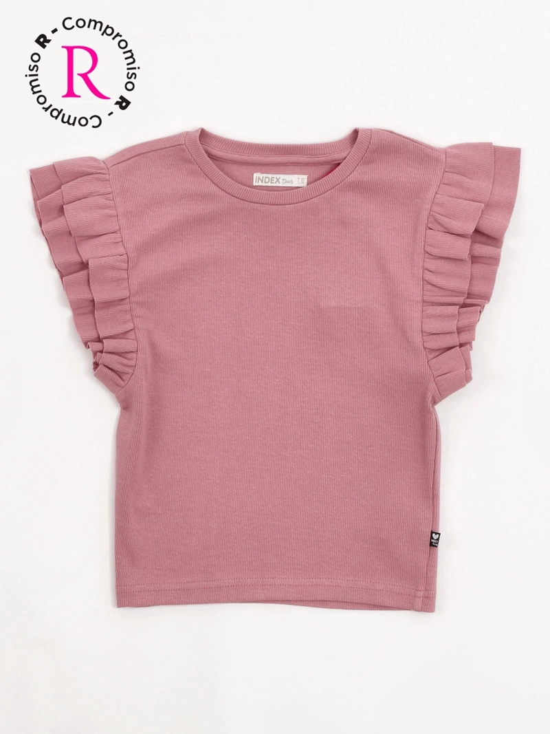 POLERA NIÑA INDEX TEEN ALGODÓN SIN MANGAS RIB VUELOS - 3