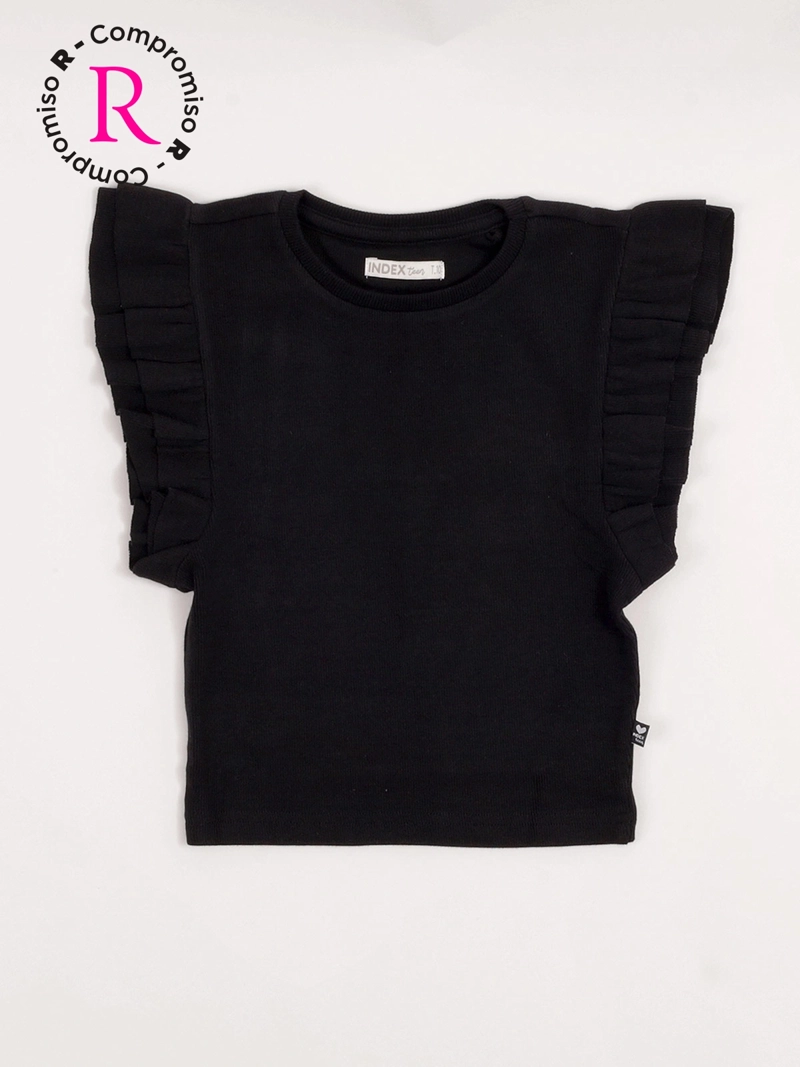 POLERA NIÑA INDEX TEEN ALGODÓN SIN MANGAS RIB VUELOS - 3