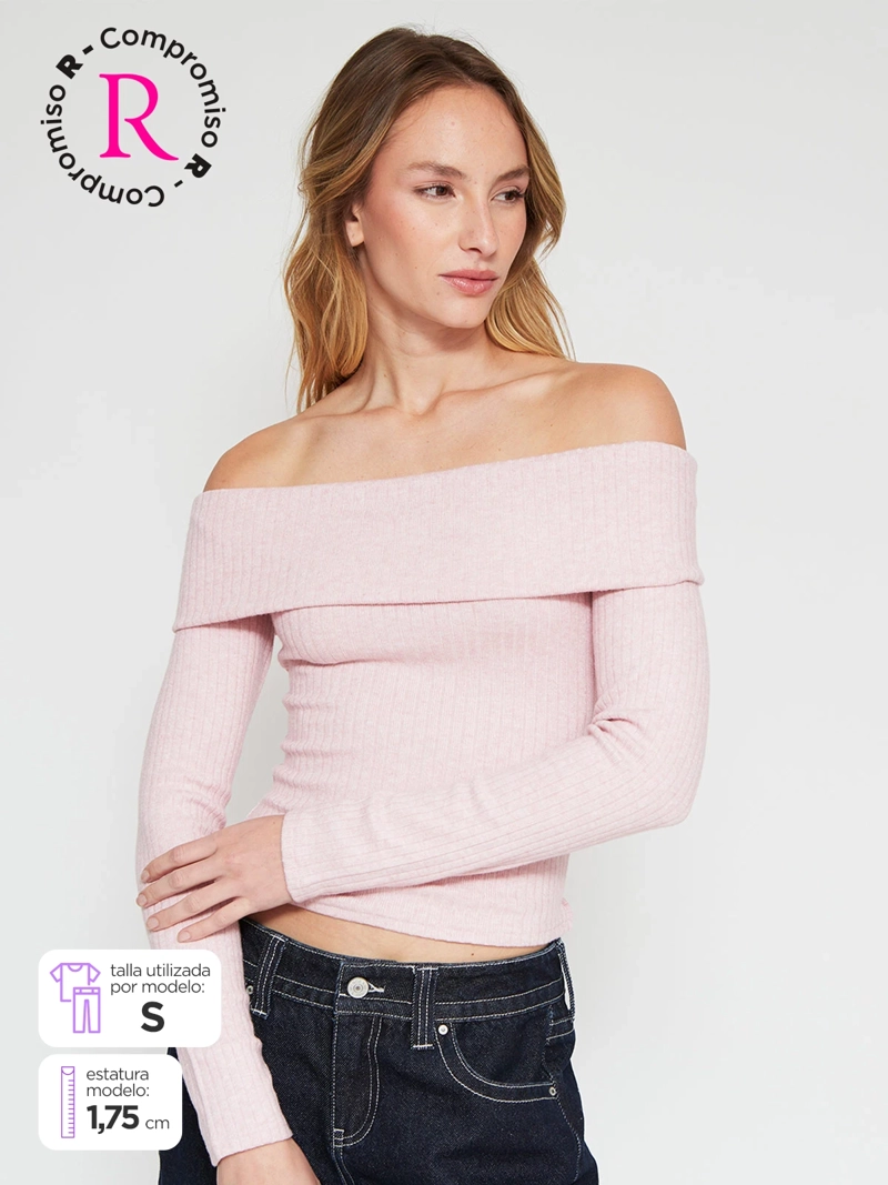 POLERA MUJER INDEX MANGA LARGA BARDOT - 1