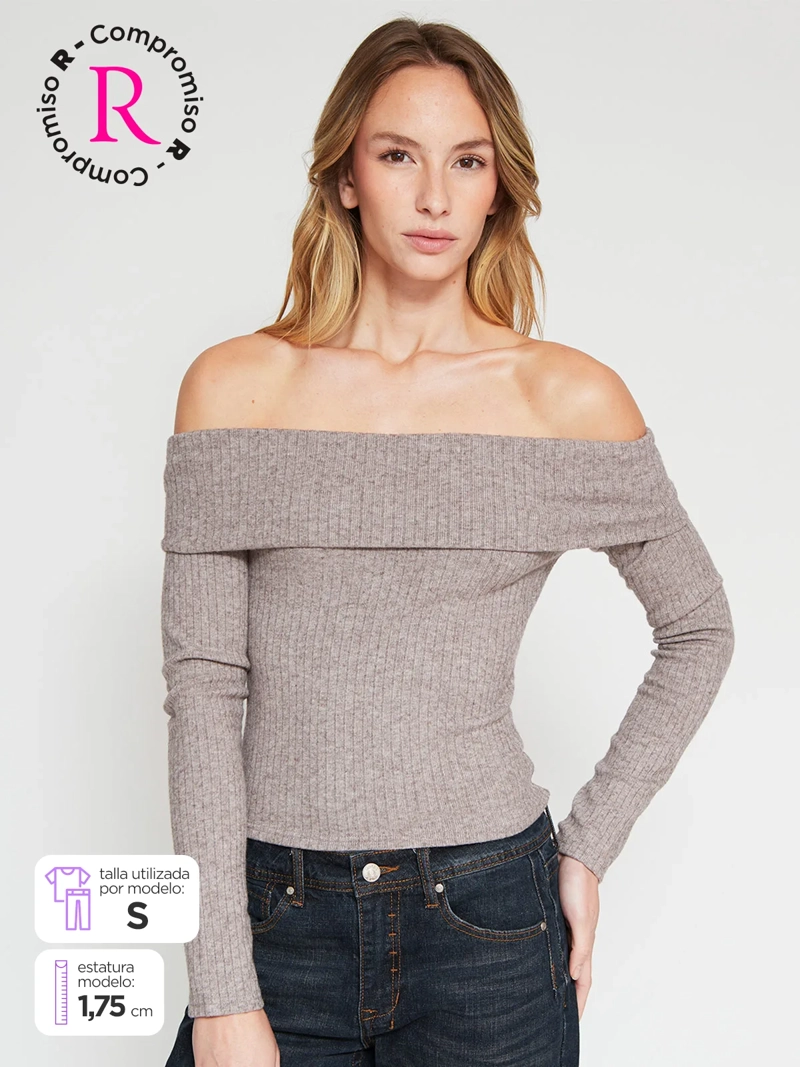 POLERA MUJER INDEX MANGA LARGA BARDOT
