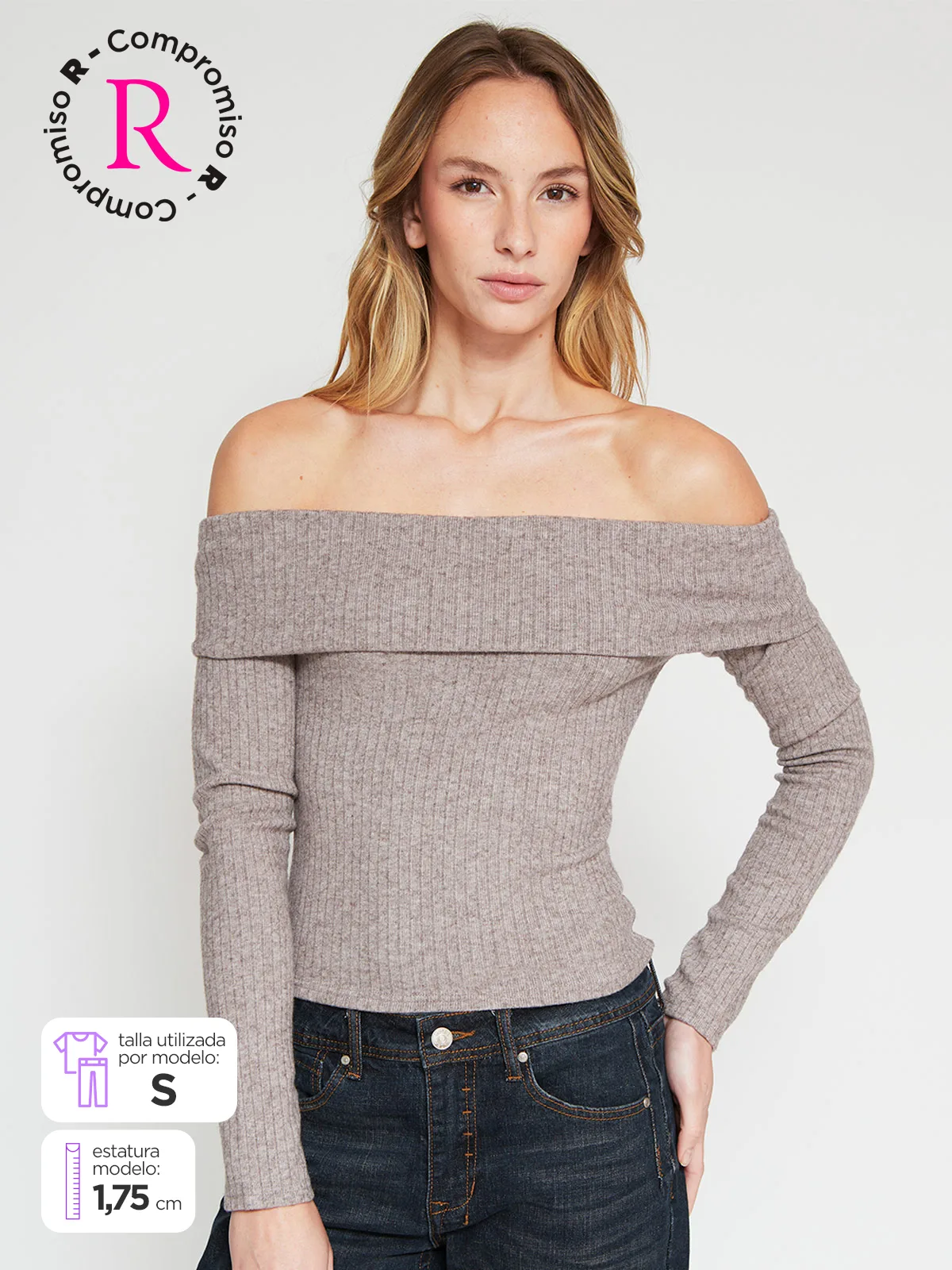 POLERA MUJER INDEX MANGA LARGA BARDOT - 1