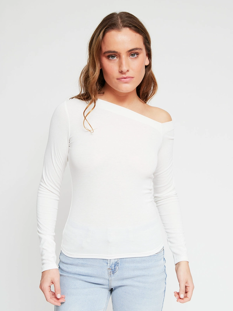 POLERA MUJER INDEX ALGODÓN MANGA LARGA ASIMÉTRICA - 2