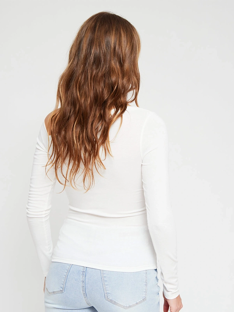 POLERA MUJER INDEX ALGODÓN MANGA LARGA ASIMÉTRICA - 3