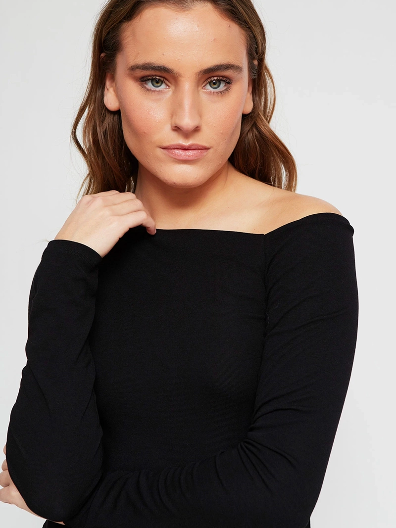POLERA MUJER INDEX ALGODÓN MANGA LARGA ASIMÉTRICA - 4