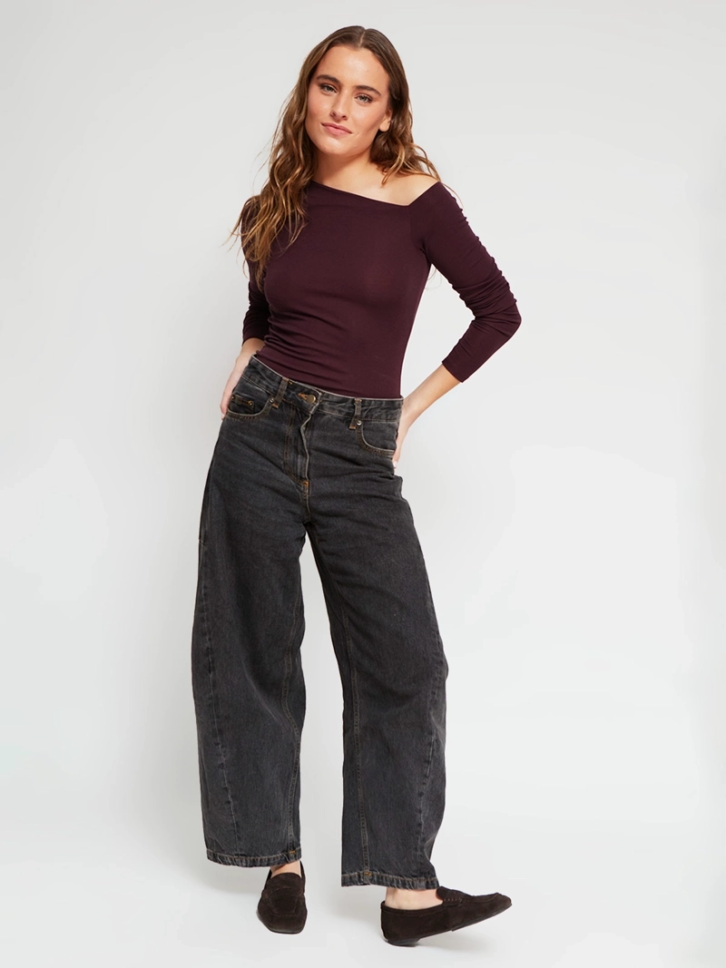 POLERA MUJER INDEX ALGODÓN MANGA LARGA ASIMÉTRICA - 5