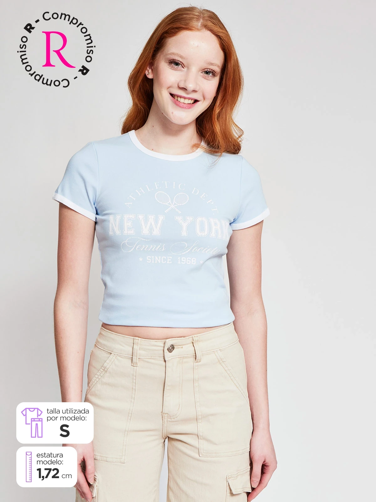 POLERA MUJER INDEX ALGODÓN MANGA CORTA BÁSICA - 1