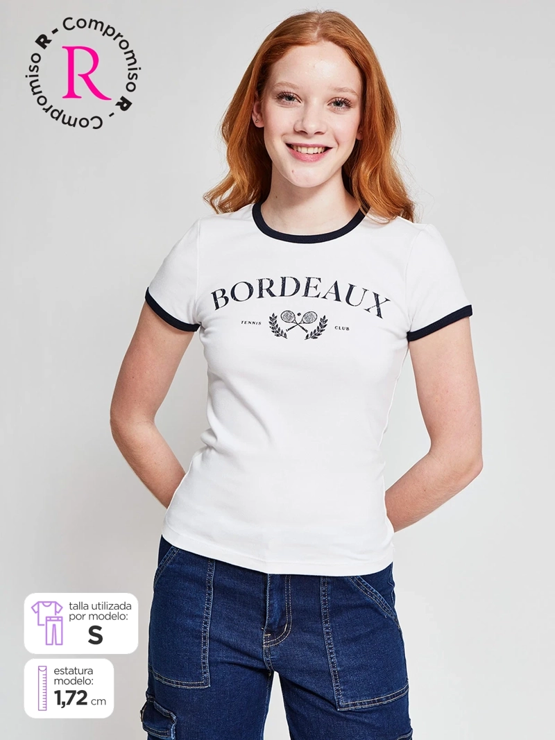 POLERA MUJER INDEX ALGODÓN MANGA CORTA BÁSICA - 1