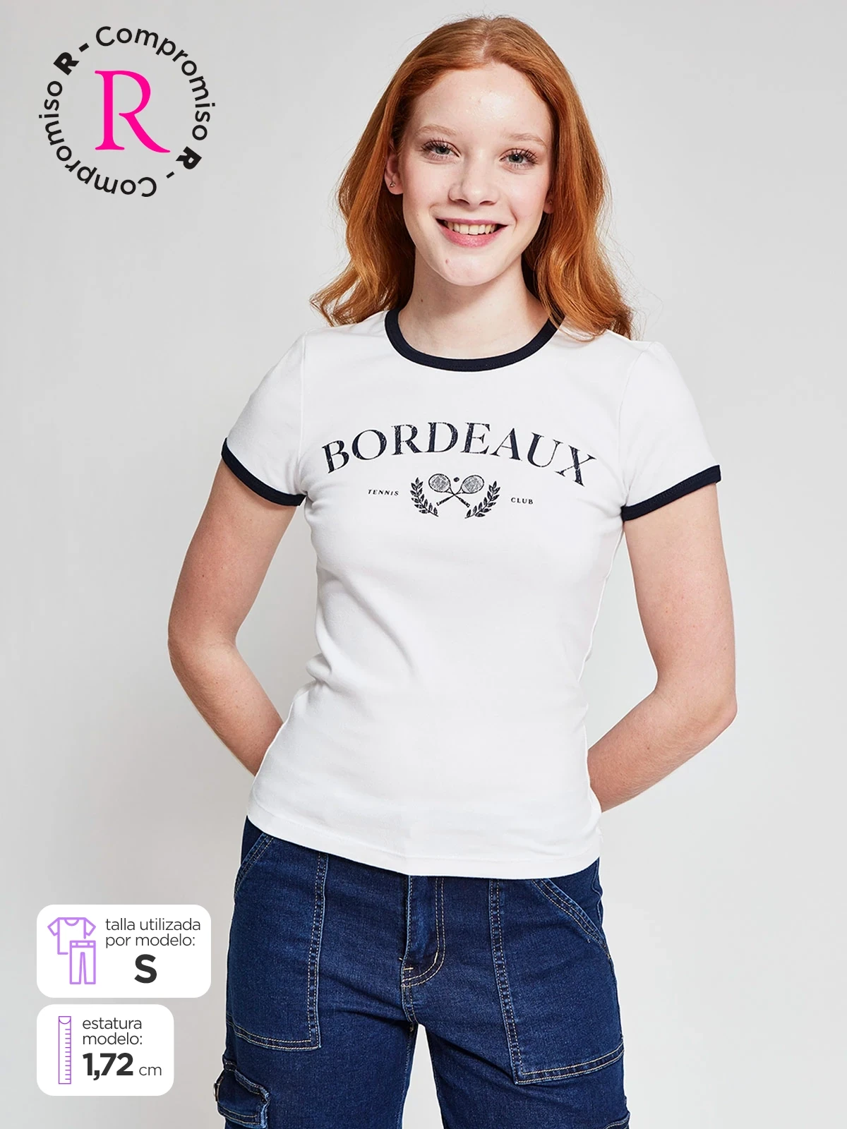 POLERA MUJER INDEX ALGODÓN MANGA CORTA BÁSICA - 1