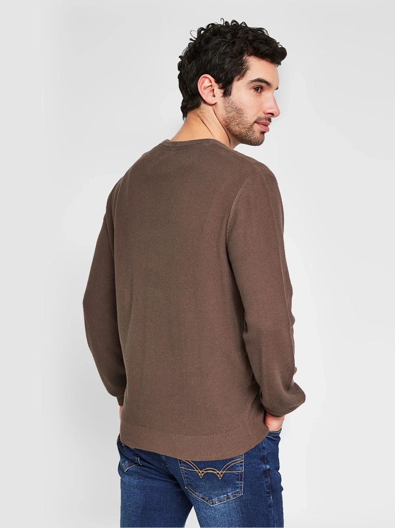 SWEATER HOMBRE CACHAREL ALGODÓN CUELLO REDONDO TEXTURA - 2