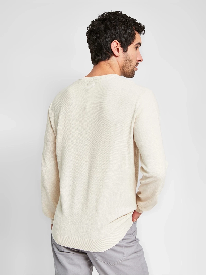 SWEATER HOMBRE CACHAREL ALGODÓN CUELLO REDONDO TEXTURA - 2