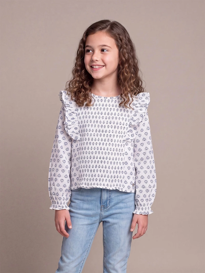 BLUSA NIÑA HARVEST ALGODÓN MANGA LARGA PANAL - 1
