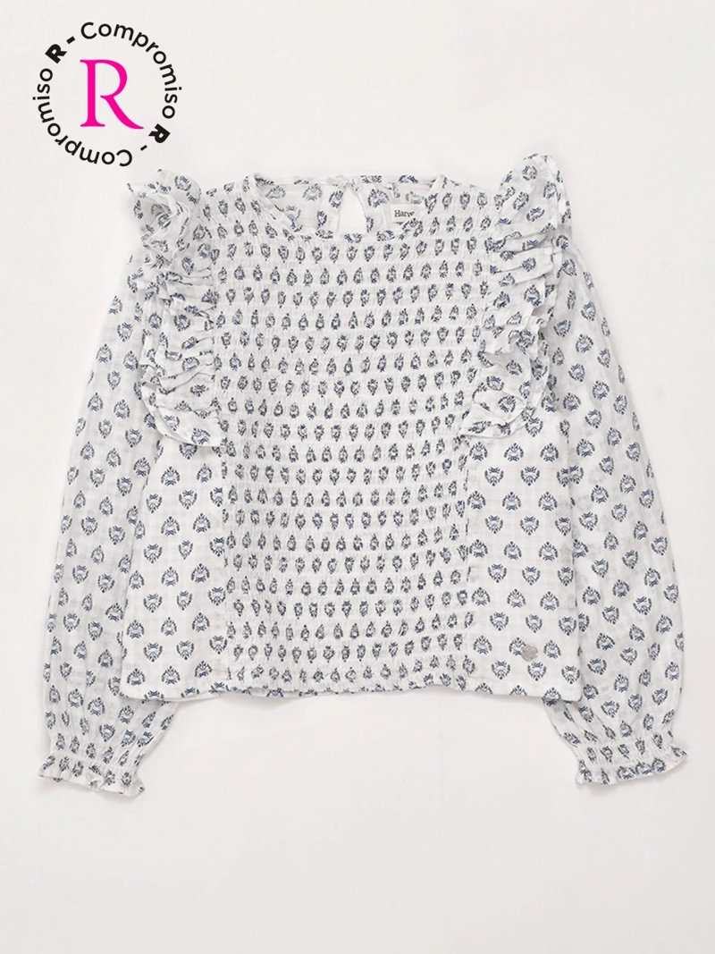 BLUSA NIÑA HARVEST ALGODÓN MANGA LARGA PANAL - 1