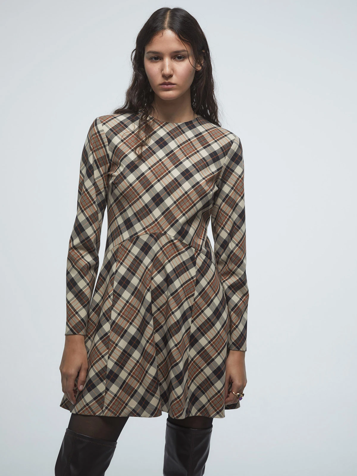VESTIDO MUJER SFERA CORTO CUADROS - 2