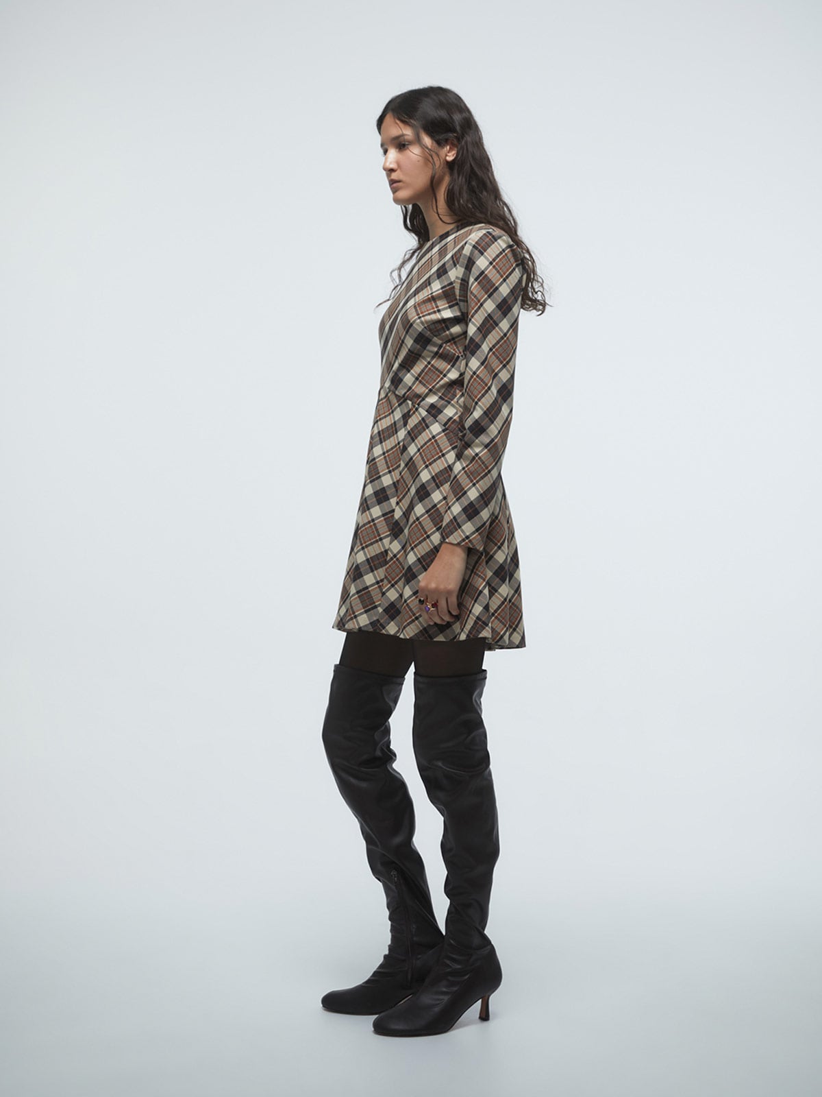 VESTIDO MUJER SFERA CORTO CUADROS - 3