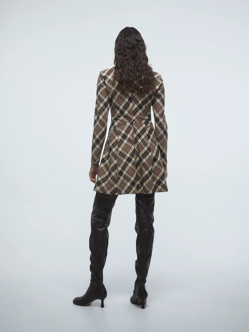 VESTIDO MUJER SFERA CORTO CUADROS - 4